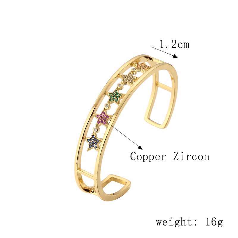 Fashion Star Copper Inlay Zircon Bangle 1 Piece