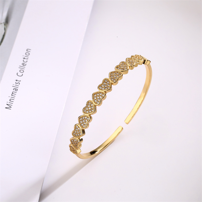 Fashion Star Copper Inlay Zircon Bangle 1 Piece