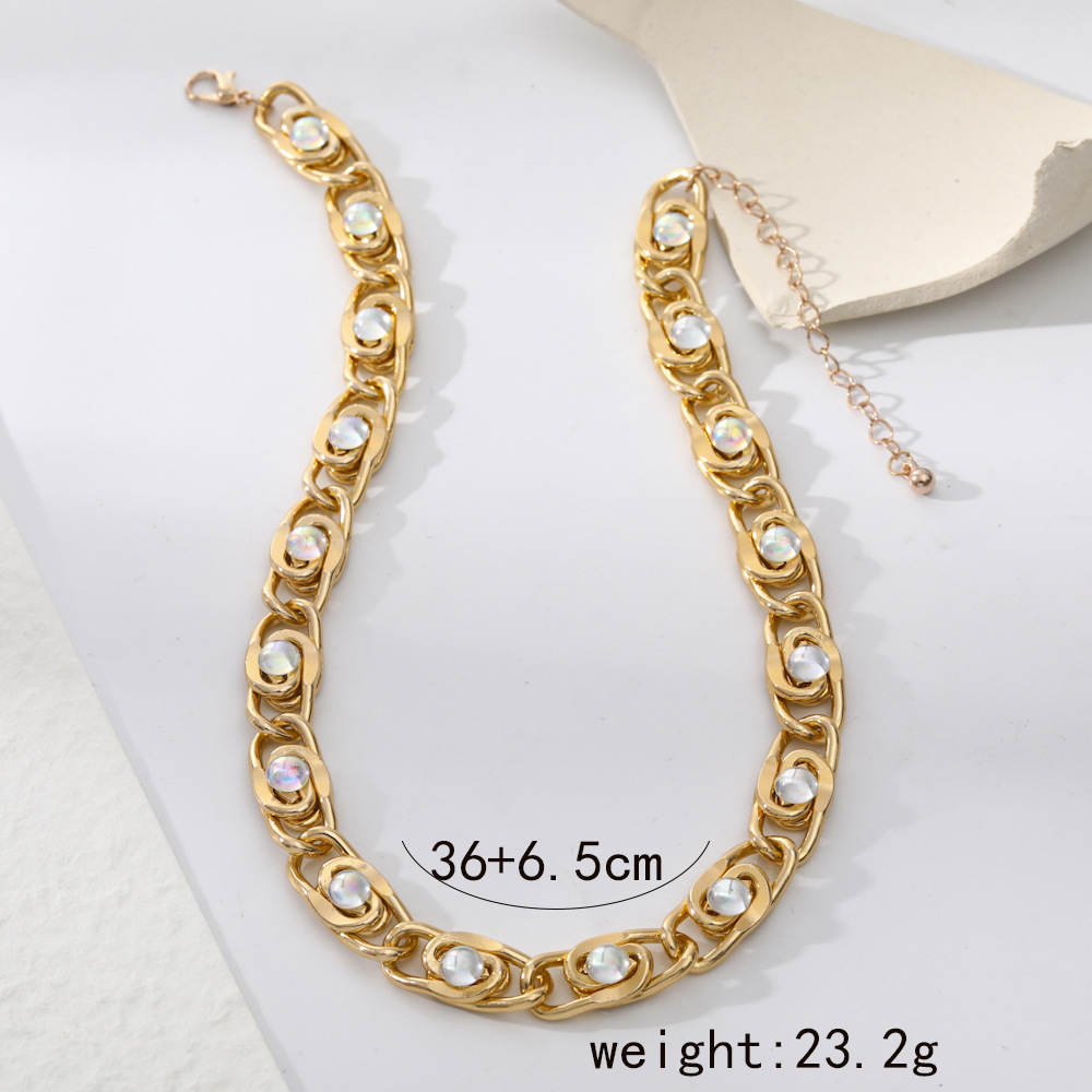 Fashion Geometric Alloy Plating Artificial Pearls Womenu0027S Necklace 1 Piece