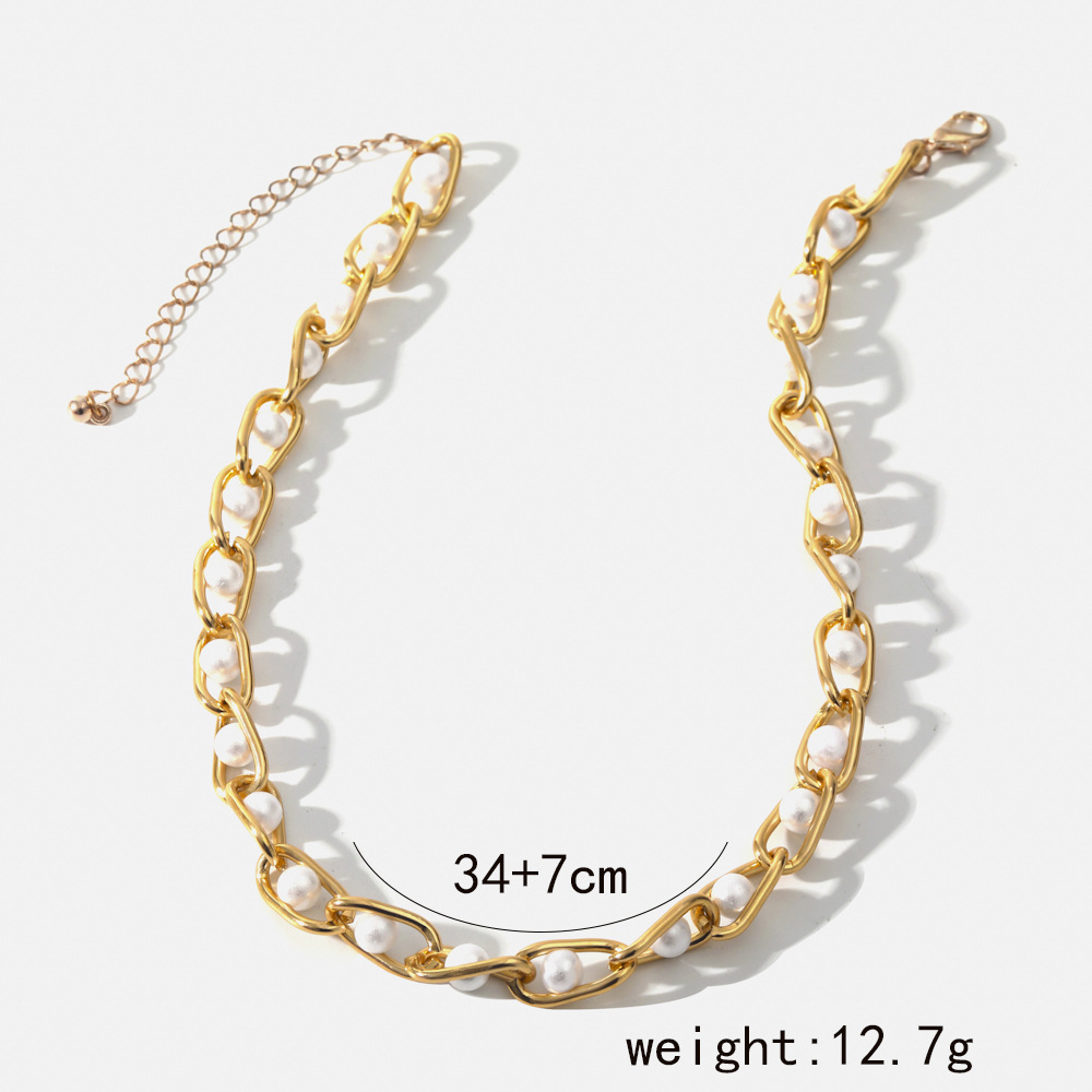 Fashion Geometric Alloy Plating Artificial Pearls Womenu0027S Necklace 1 Piece