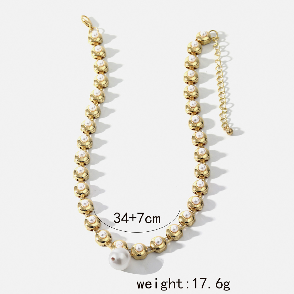 Fashion Geometric Alloy Plating Artificial Pearls Womenu0027S Necklace 1 Piece