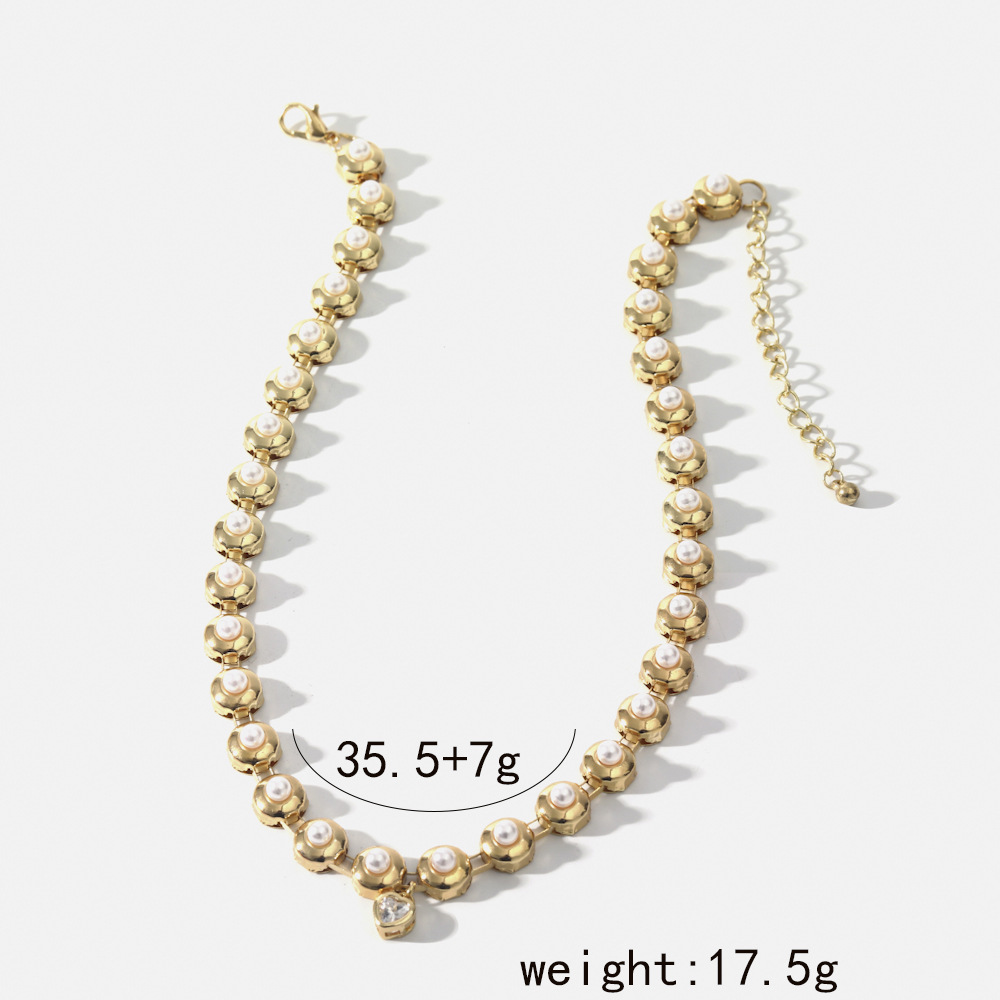 Fashion Geometric Alloy Plating Artificial Pearls Womenu0027S Necklace 1 Piece