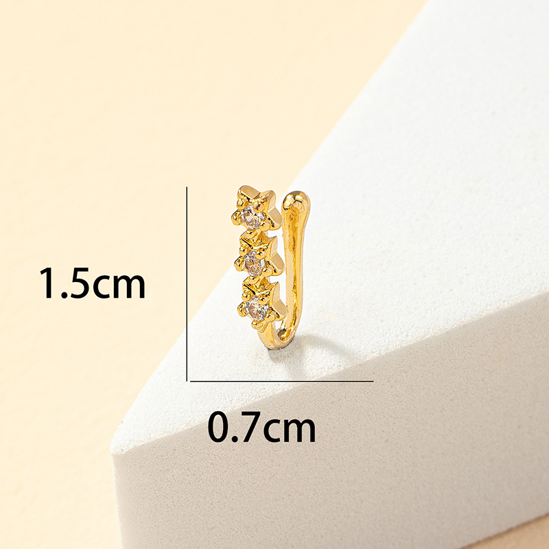 Fashion Star Alloy Plating Rhinestones Nose Ring 1 Piece