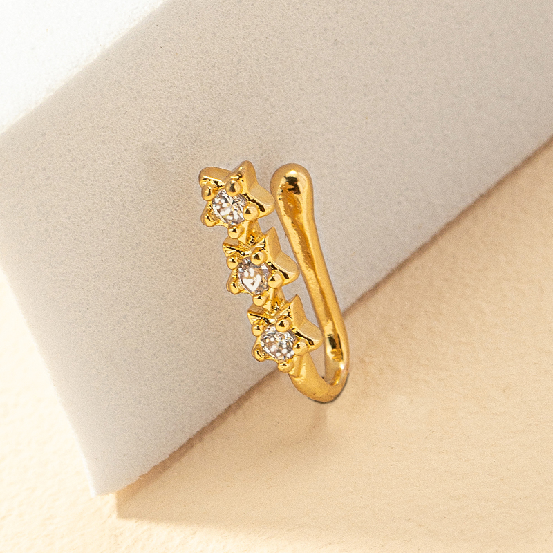 Fashion Star Alloy Plating Rhinestones Nose Ring 1 Piece