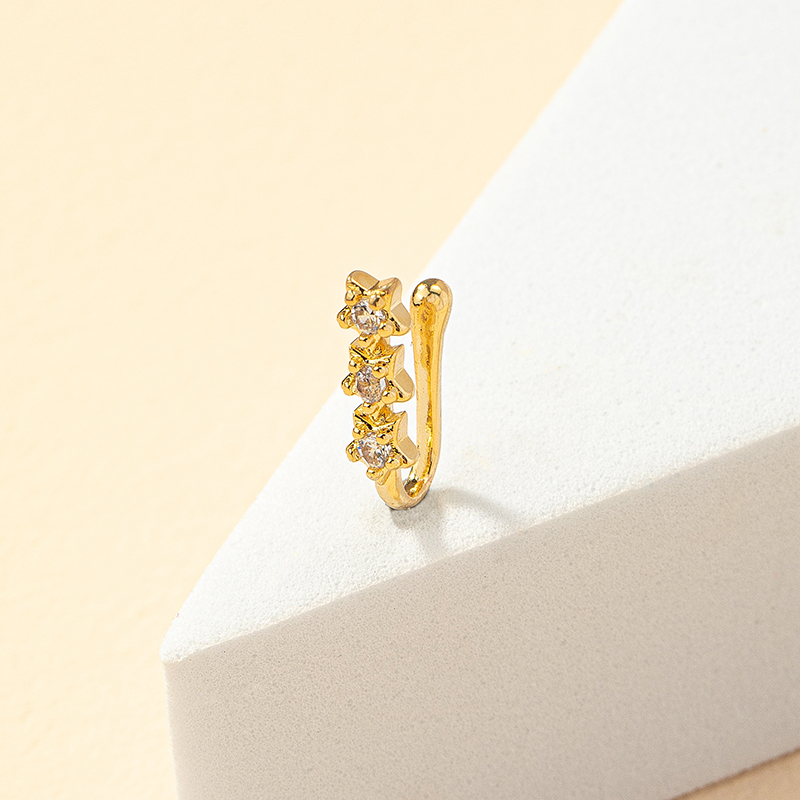 Fashion Star Alloy Plating Rhinestones Nose Ring 1 Piece