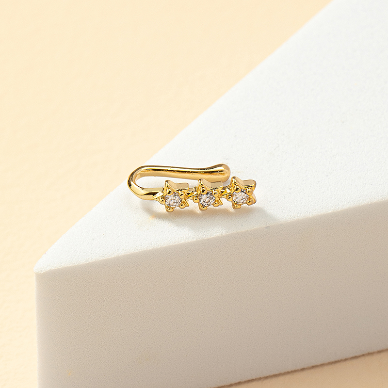Fashion Star Alloy Plating Rhinestones Nose Ring 1 Piece