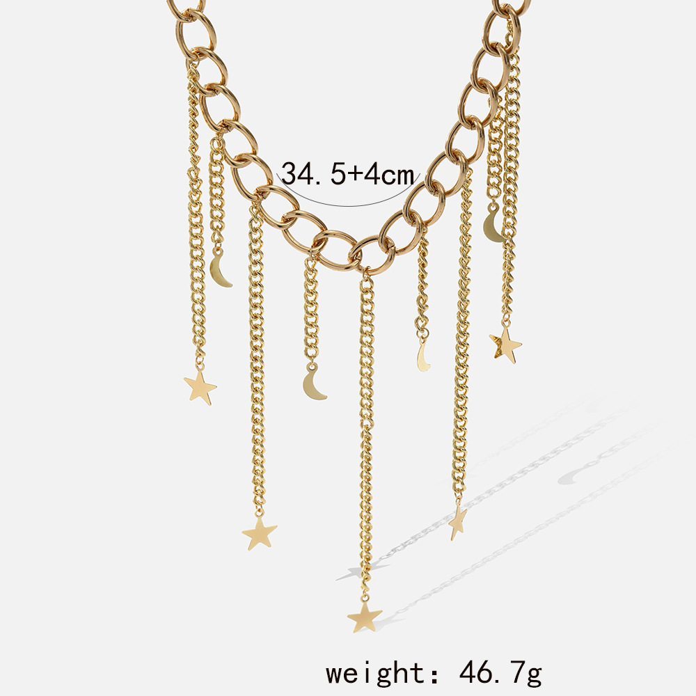 Fashion Star Moon Alloy Plating Artificial Pearls Womenu0027S Necklace 1 Piece