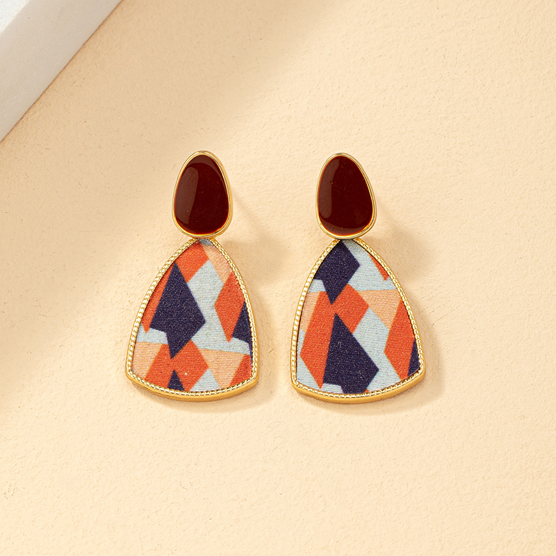 Retro Geometric Alloy Enamel Womenu0027S Drop Earrings 1 Pair