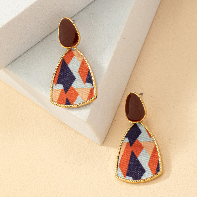 Retro Geometric Alloy Enamel Womenu0027S Drop Earrings 1 Pair