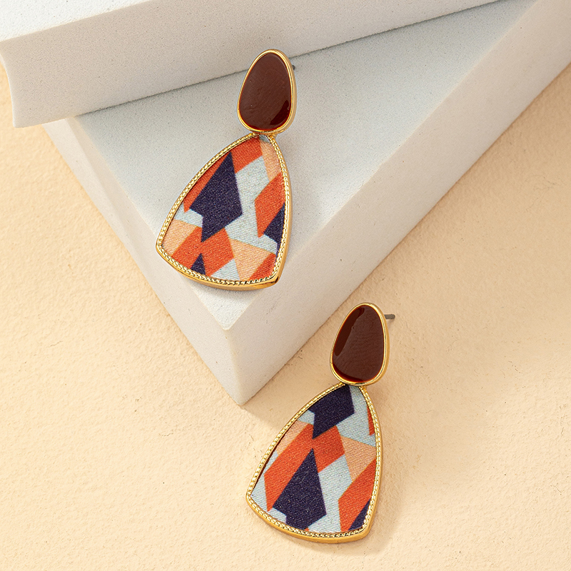 Retro Geometric Alloy Enamel Womenu0027S Drop Earrings 1 Pair