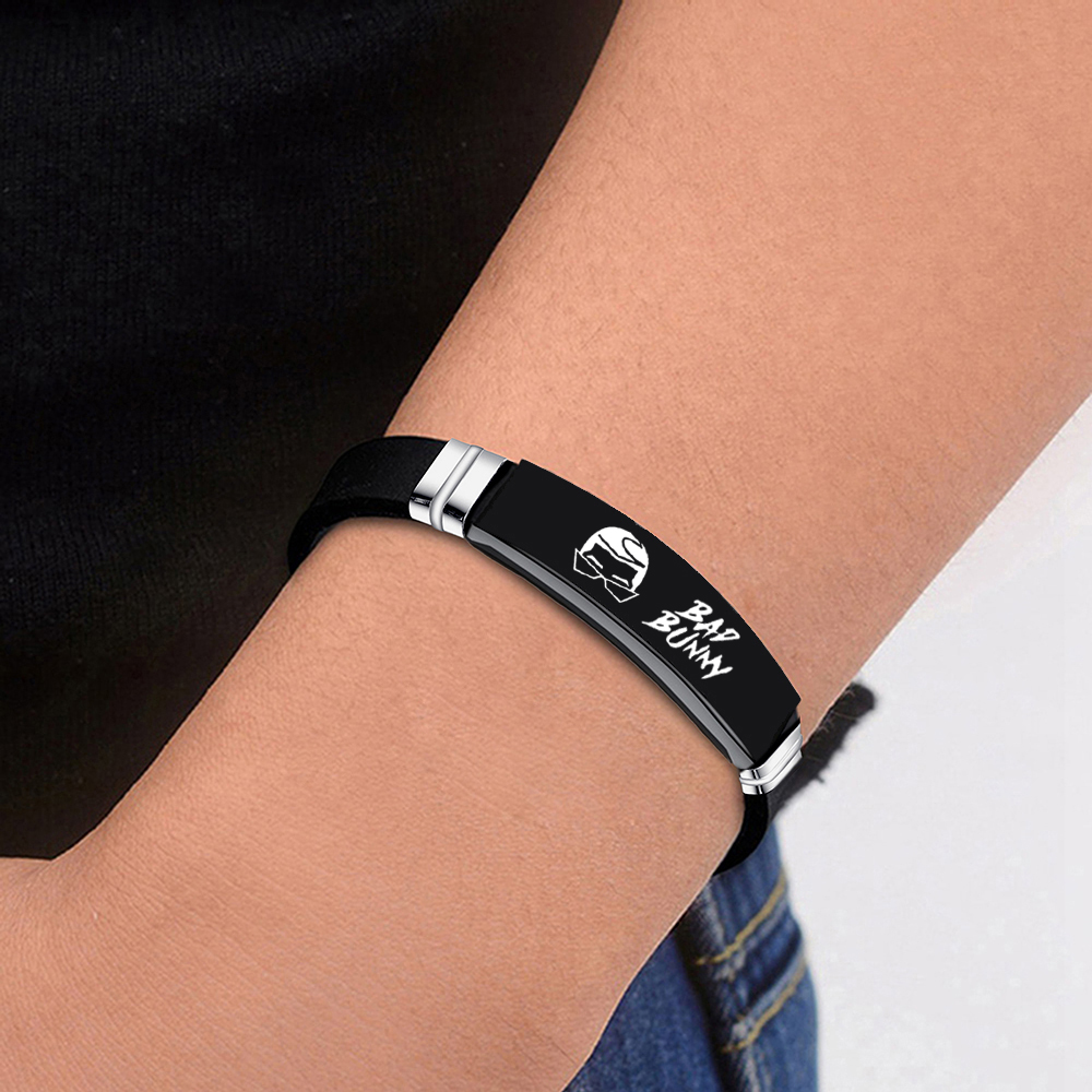 Fashion Cartoon Letter Silica Gel Buckle Unisex Bangle 1 Piece