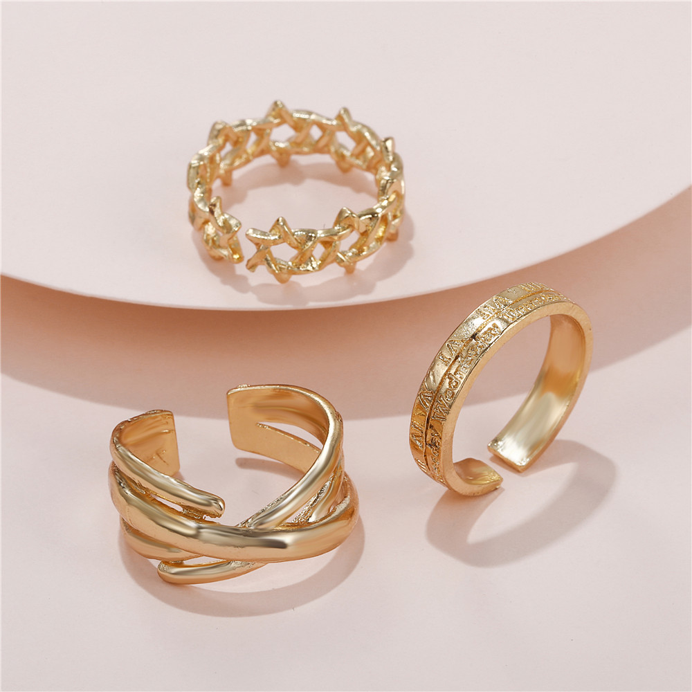 Fashion Solid Color Alloy Womenu0027S Rings 3 Pieces