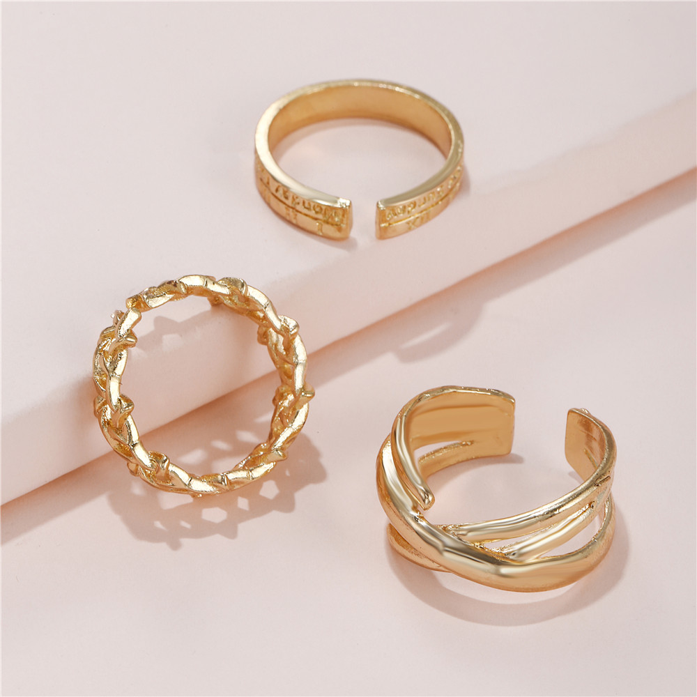 Fashion Solid Color Alloy Womenu0027S Rings 3 Pieces