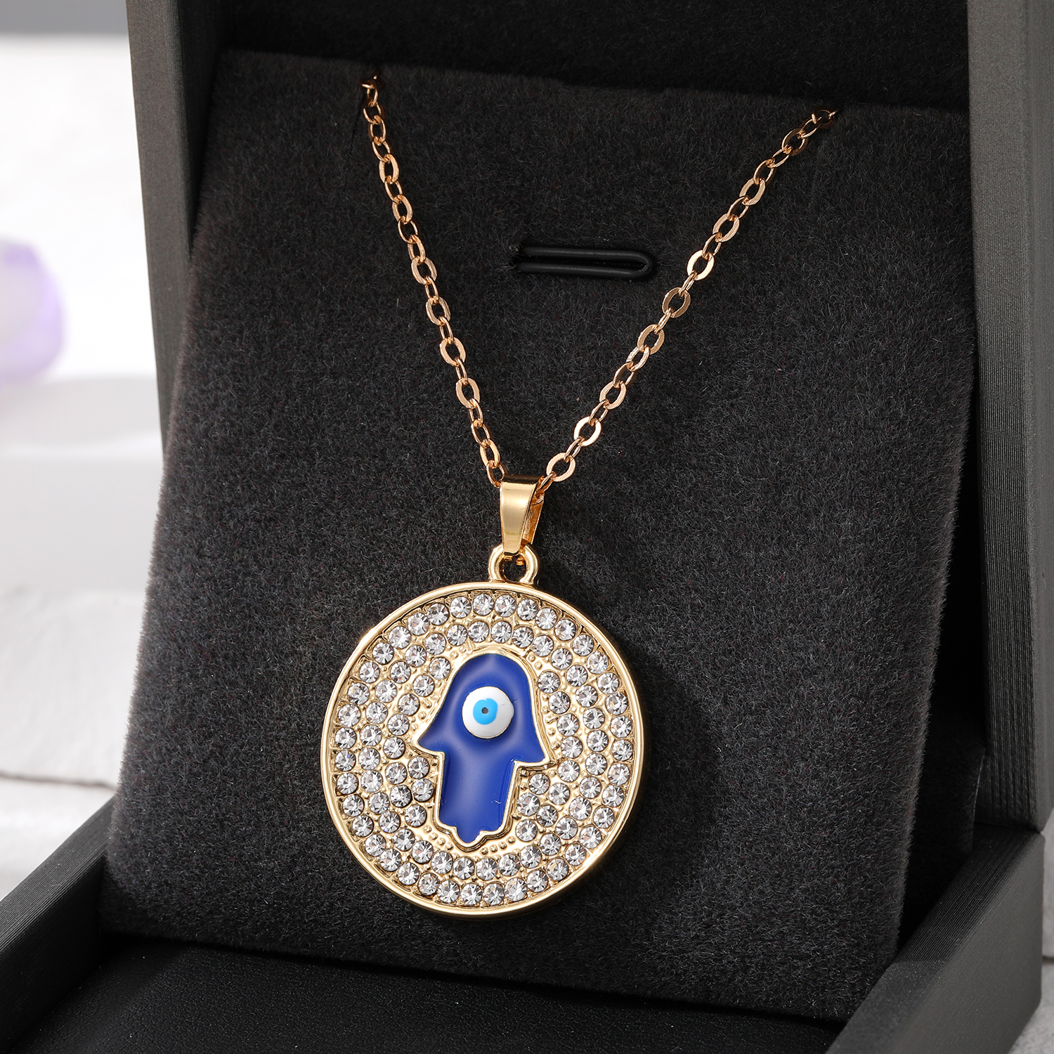 Fashion Round Eye Elephant Alloy Enamel Womenu0027S Pendant Necklace 1 Piece