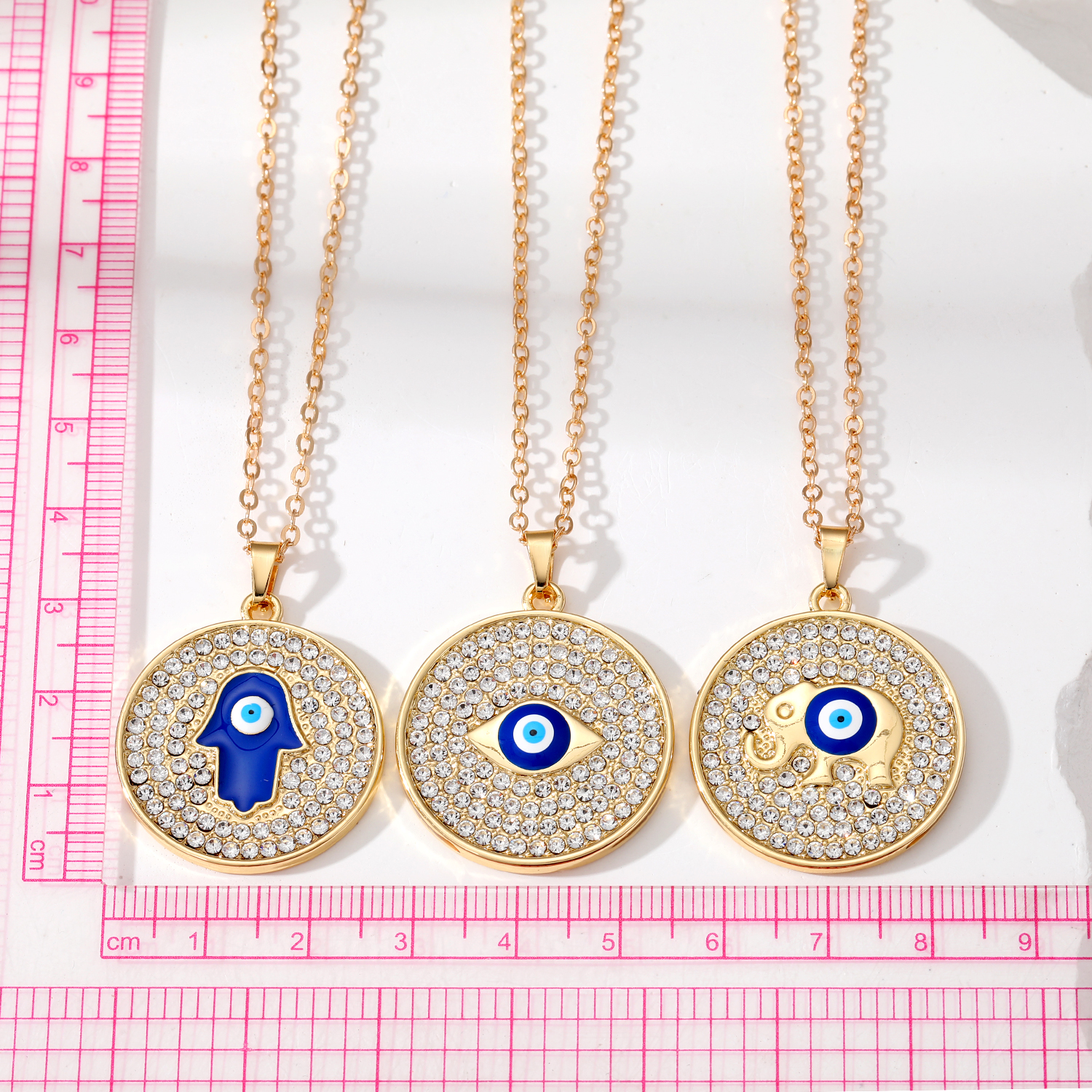 Fashion Round Eye Elephant Alloy Enamel Womenu0027S Pendant Necklace 1 Piece