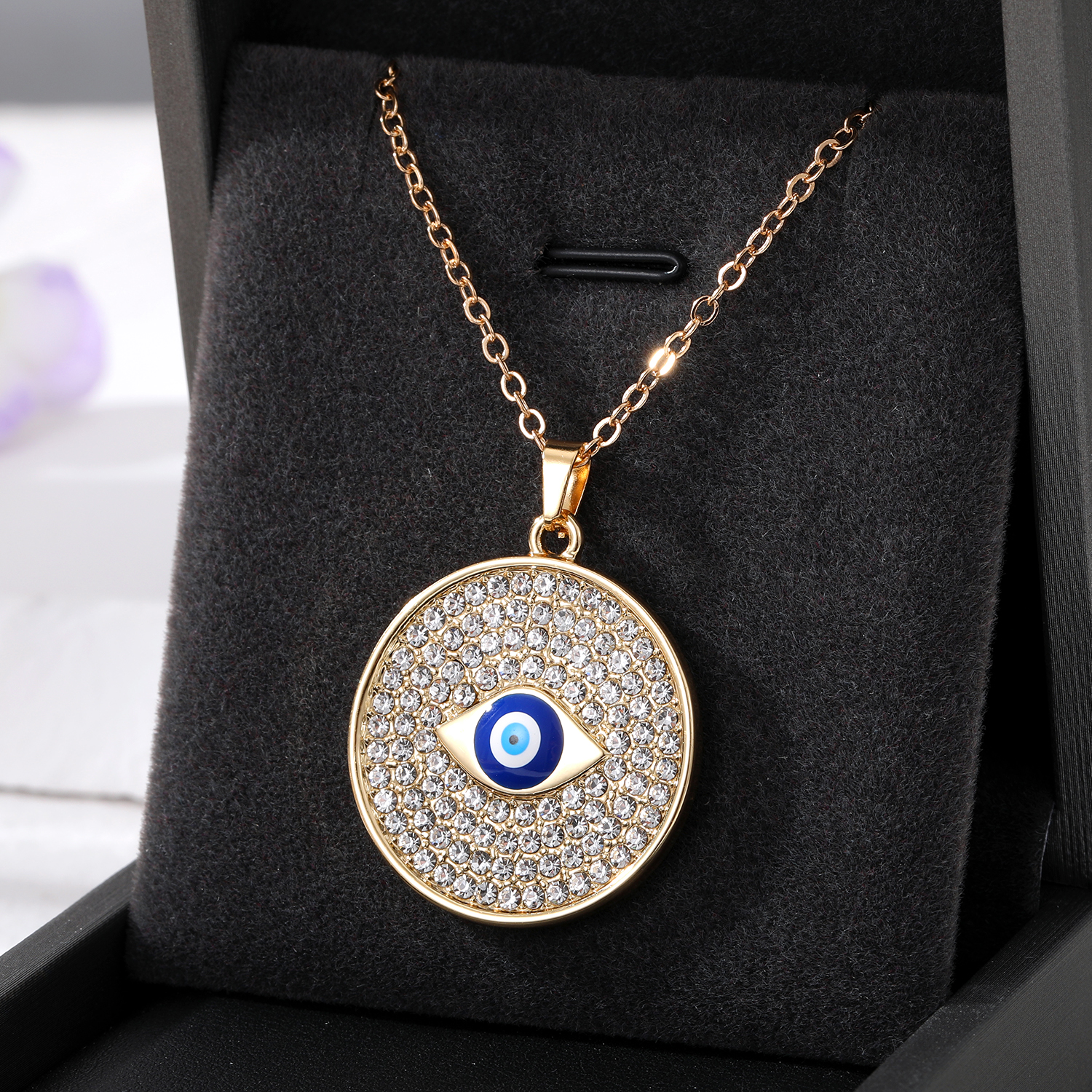 Fashion Round Eye Elephant Alloy Enamel Womenu0027S Pendant Necklace 1 Piece