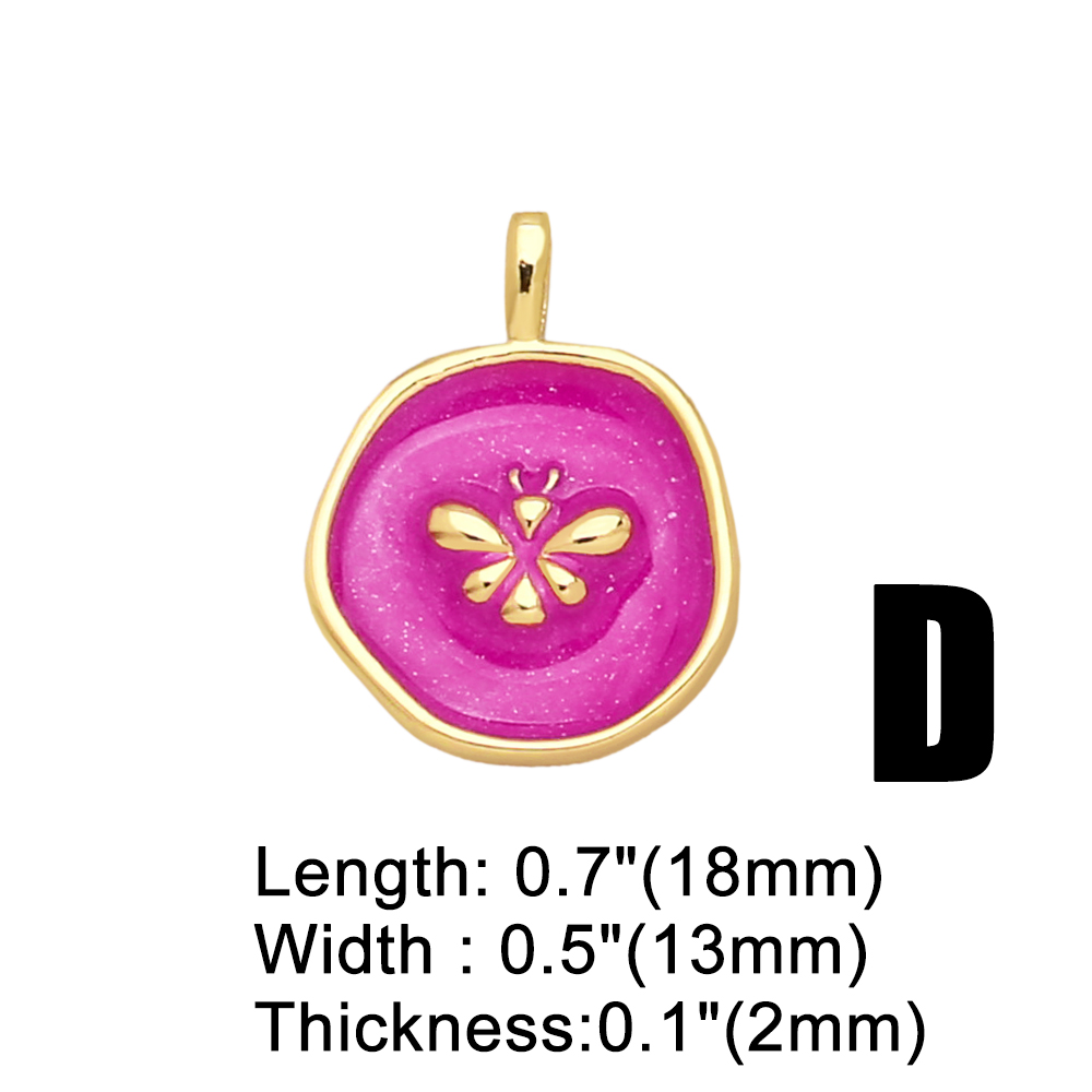 Simple Style Cross Heart Shape Bee Copper Enamel Gold Plated Zircon Jewelry Accessories 1 Piece