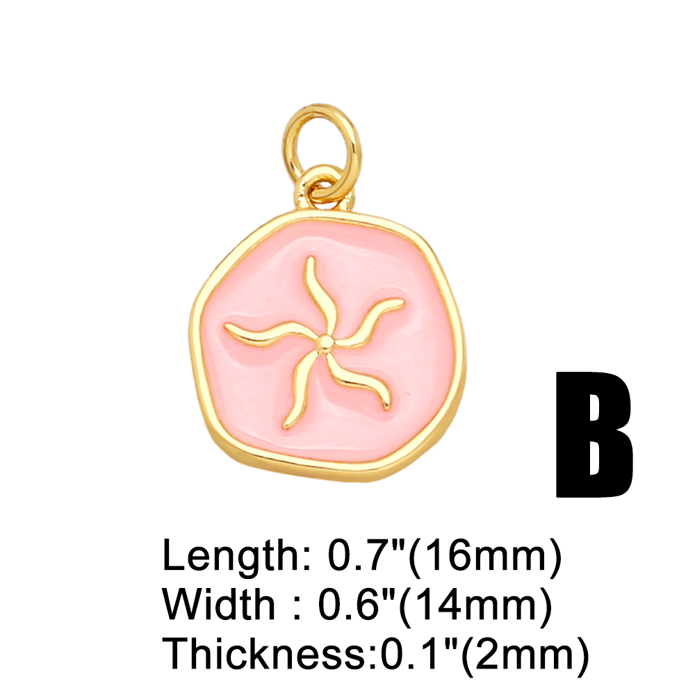 Simple Style Cross Heart Shape Bee Copper Enamel Gold Plated Zircon Jewelry Accessories 1 Piece