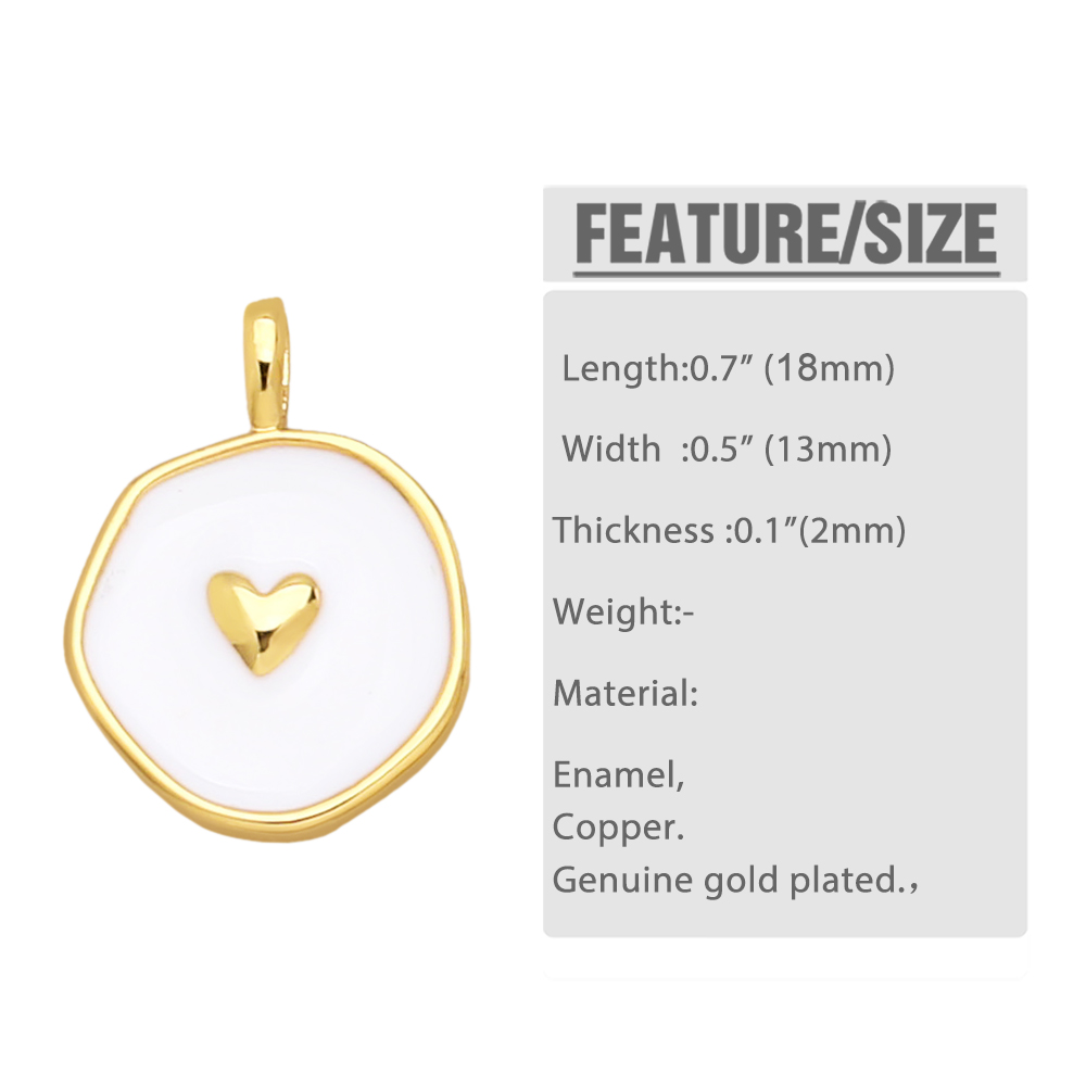 Simple Style Cross Heart Shape Bee Copper Enamel Gold Plated Zircon Jewelry Accessories 1 Piece