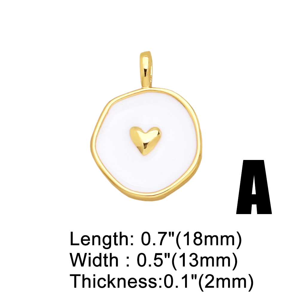 Simple Style Cross Heart Shape Bee Copper Enamel Gold Plated Zircon Jewelry Accessories 1 Piece