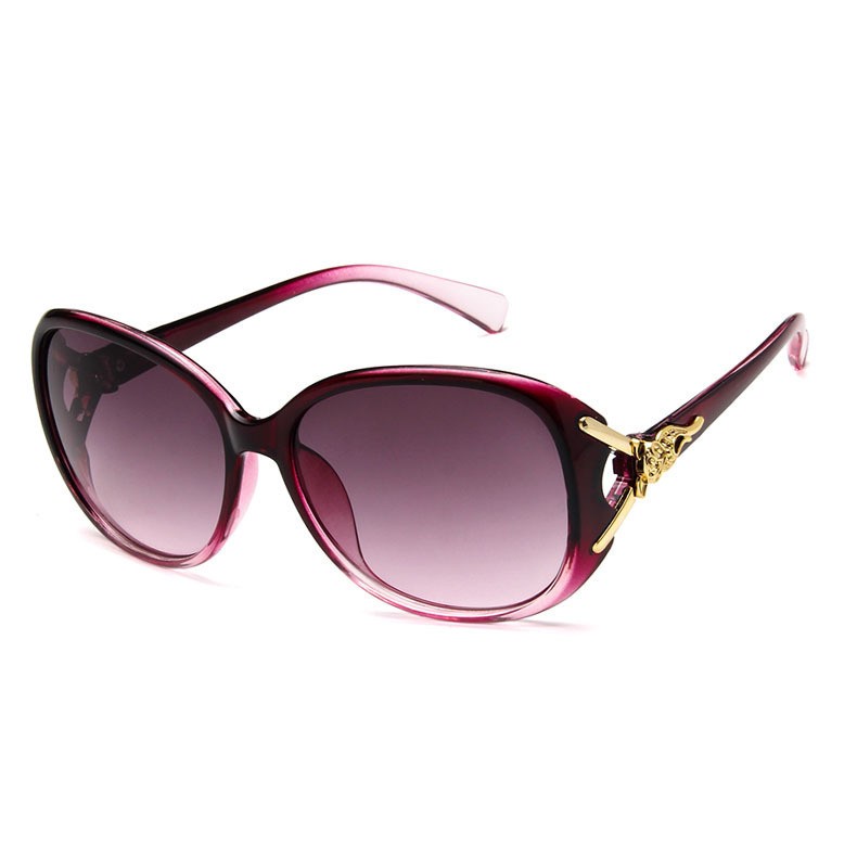 Fashion Solid Color Pc Oval Frame Metal Inlay Full Frame Womenu0027s Sunglasses