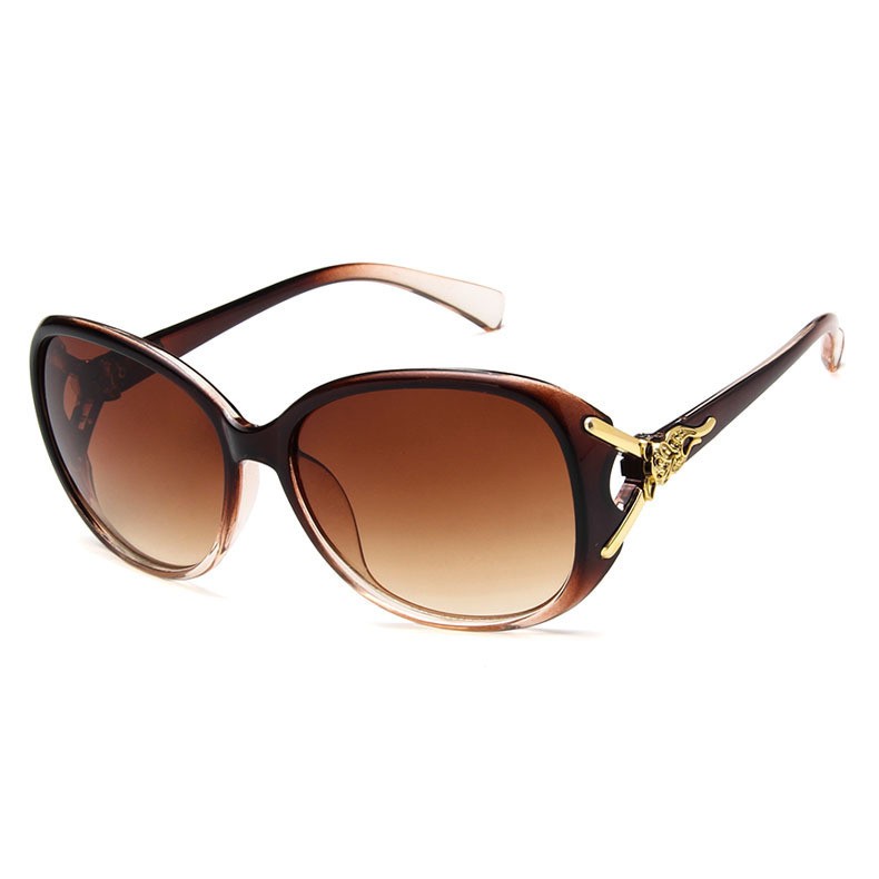 Fashion Solid Color Pc Oval Frame Metal Inlay Full Frame Womenu0027s Sunglasses