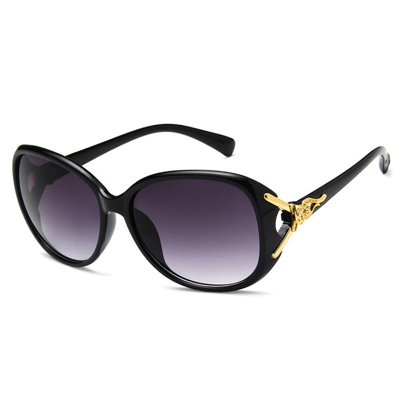 Fashion Solid Color Pc Oval Frame Metal Inlay Full Frame Womenu0027s Sunglasses