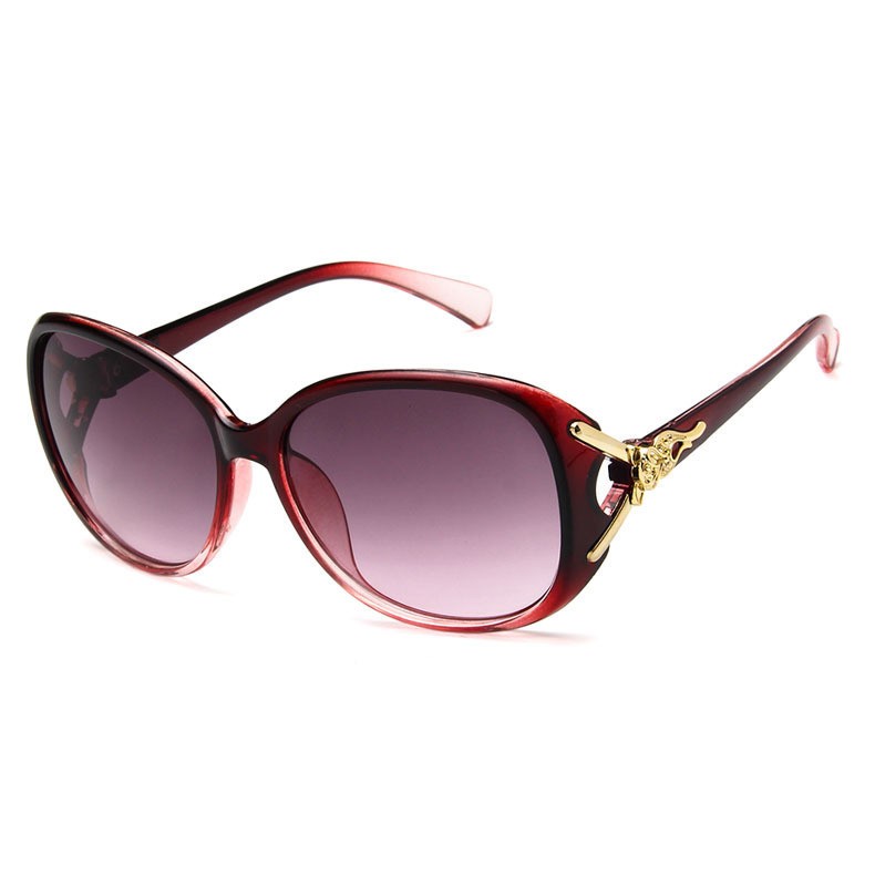 Fashion Solid Color Pc Oval Frame Metal Inlay Full Frame Womenu0027s Sunglasses