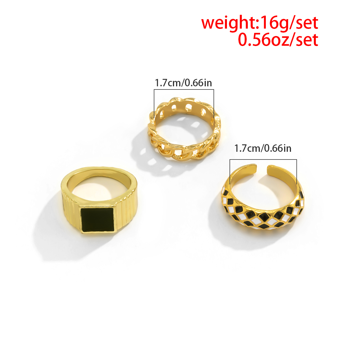 Hip-Hop Gossip Letter Lattice Alloy Inlay Artificial Pearls Zircon Womenu0027S Rings 1 Set