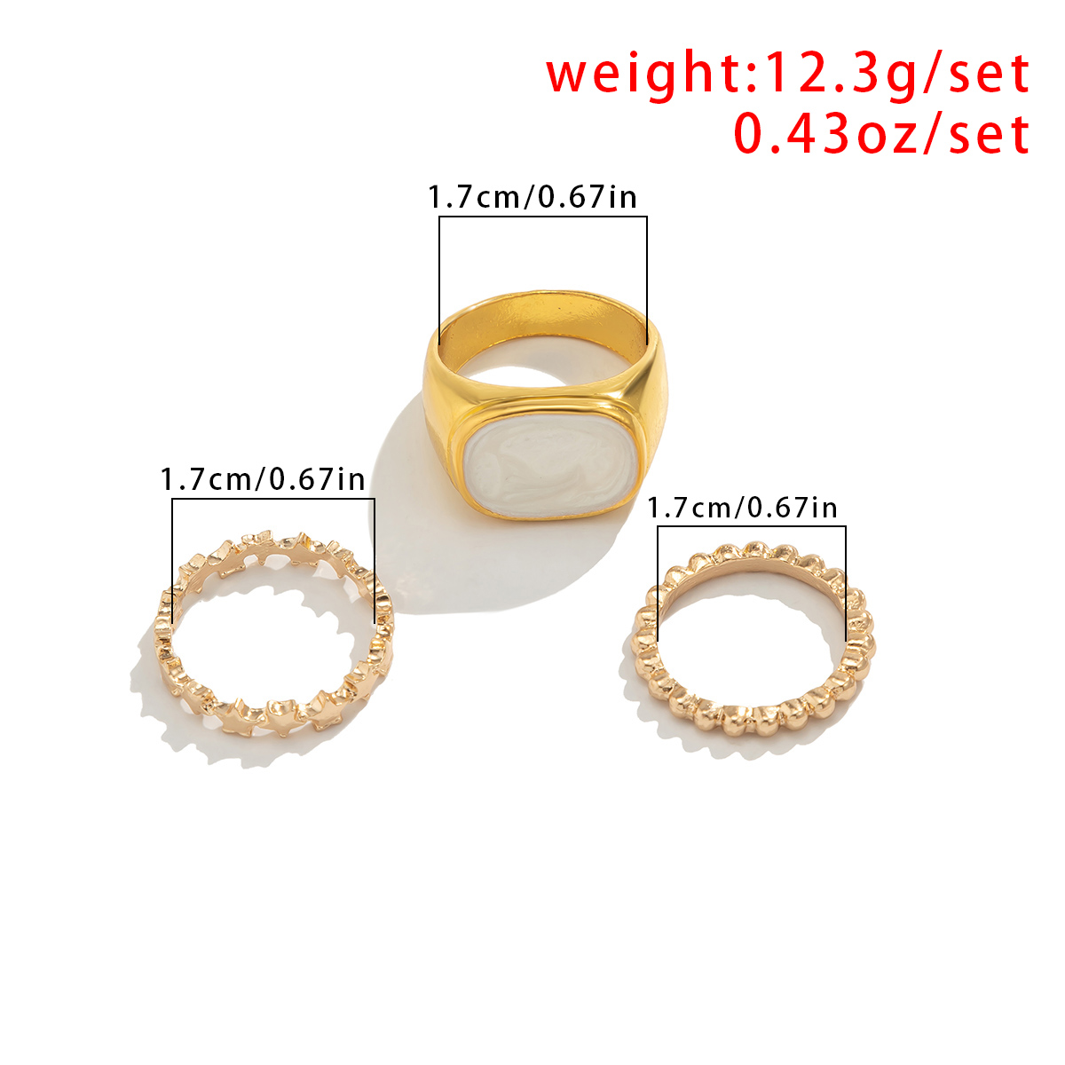 Hip-Hop Gossip Letter Lattice Alloy Inlay Artificial Pearls Zircon Womenu0027S Rings 1 Set