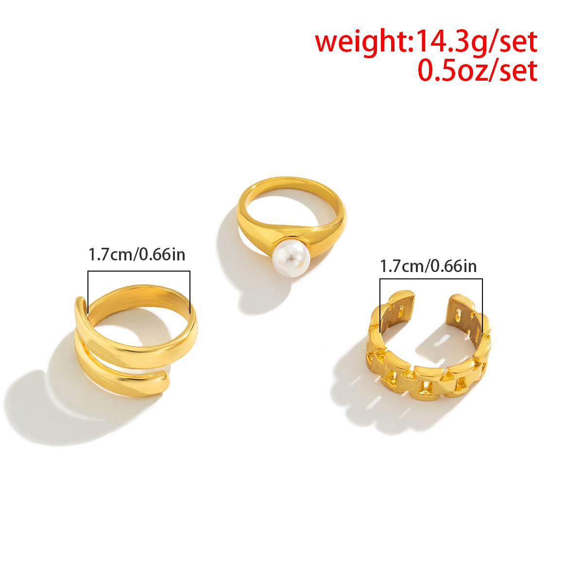 Hip-Hop Gossip Letter Lattice Alloy Inlay Artificial Pearls Zircon Womenu0027S Rings 1 Set