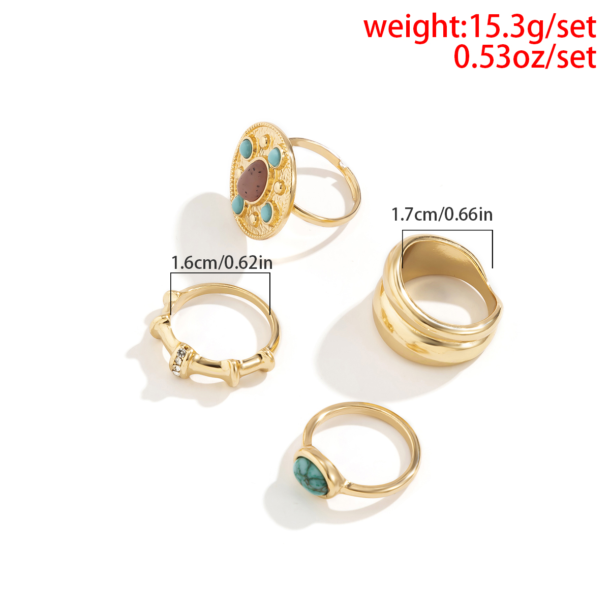 Hip-Hop Gossip Letter Lattice Alloy Inlay Artificial Pearls Zircon Womenu0027S Rings 1 Set