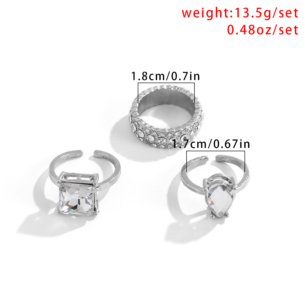 Hip-Hop Gossip Letter Lattice Alloy Inlay Artificial Pearls Zircon Womenu0027S Rings 1 Set