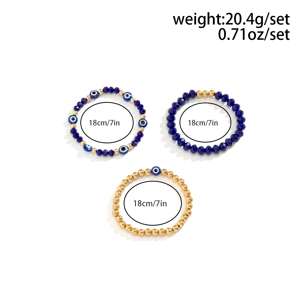 Retro Eye Arylic Alloy Copper Beaded Braid Womenu0027S Bracelets 1 Set