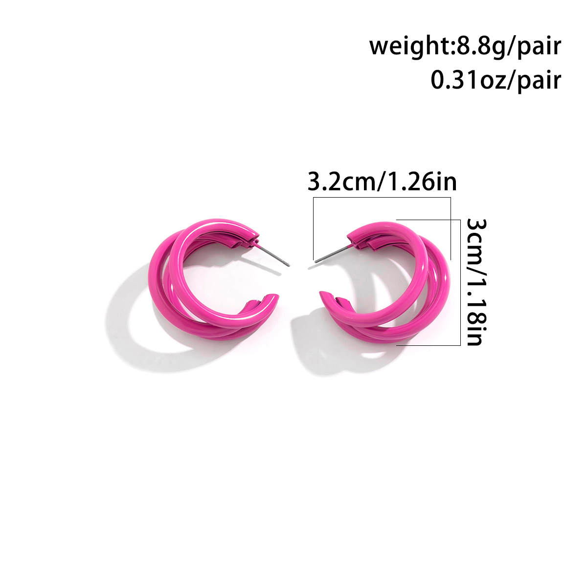 Cool Style C Shape Iron Spray Paint Three-dimensional Womenu0027S Ear Studs 1 Pair