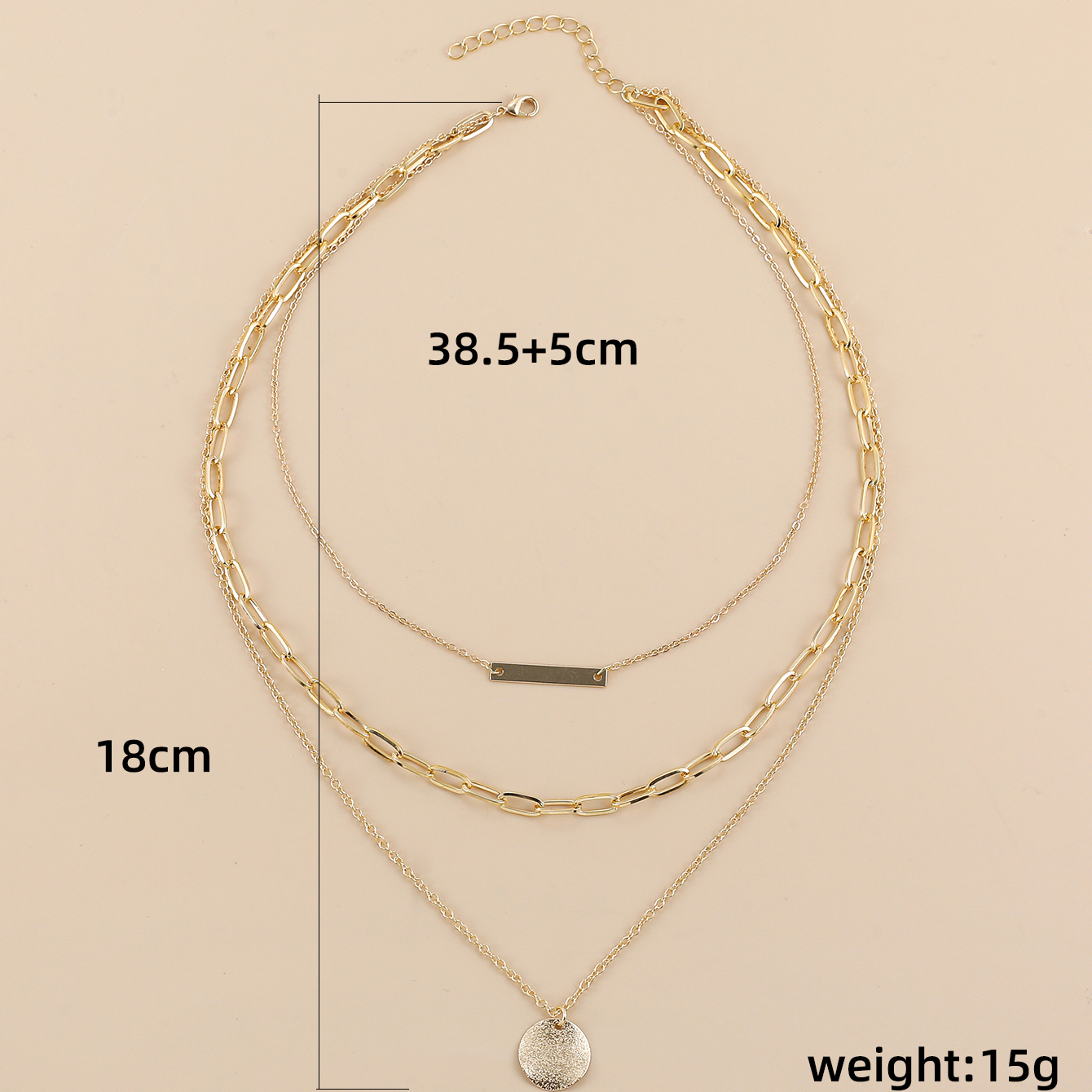 Basic Round Alloy Plating Womenu0027S Pendant Necklace 1 Piece