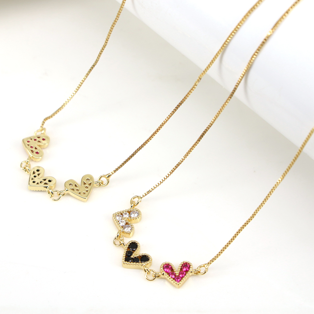 Fashion Heart Shape Gold Plated Inlay Zircon Womenu0027S Pendant Necklace 1 Piece