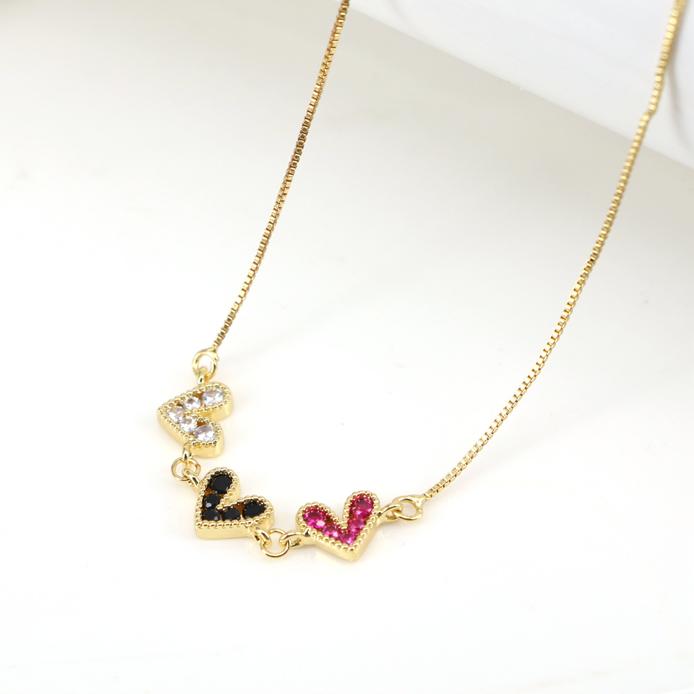 Fashion Heart Shape Gold Plated Inlay Zircon Womenu0027S Pendant Necklace 1 Piece