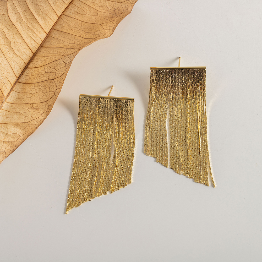 Elegant Tassel Copper Earrings 1 Pair