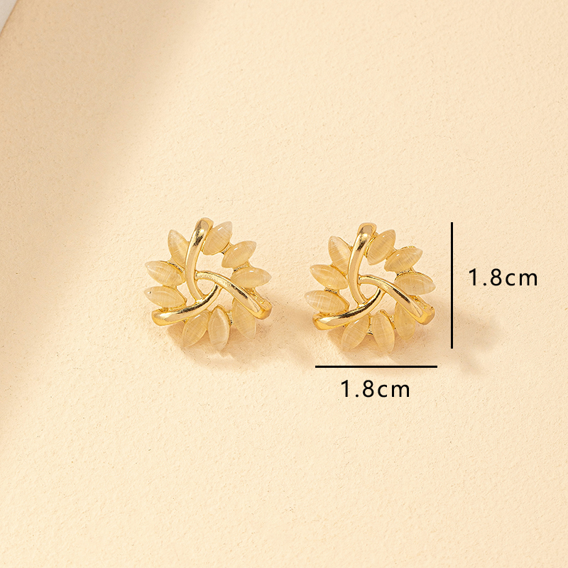 Fashion Geometric Alloy Plating Inlay Artificial Gemstones Womenu0027S Ear Studs 1 Pair