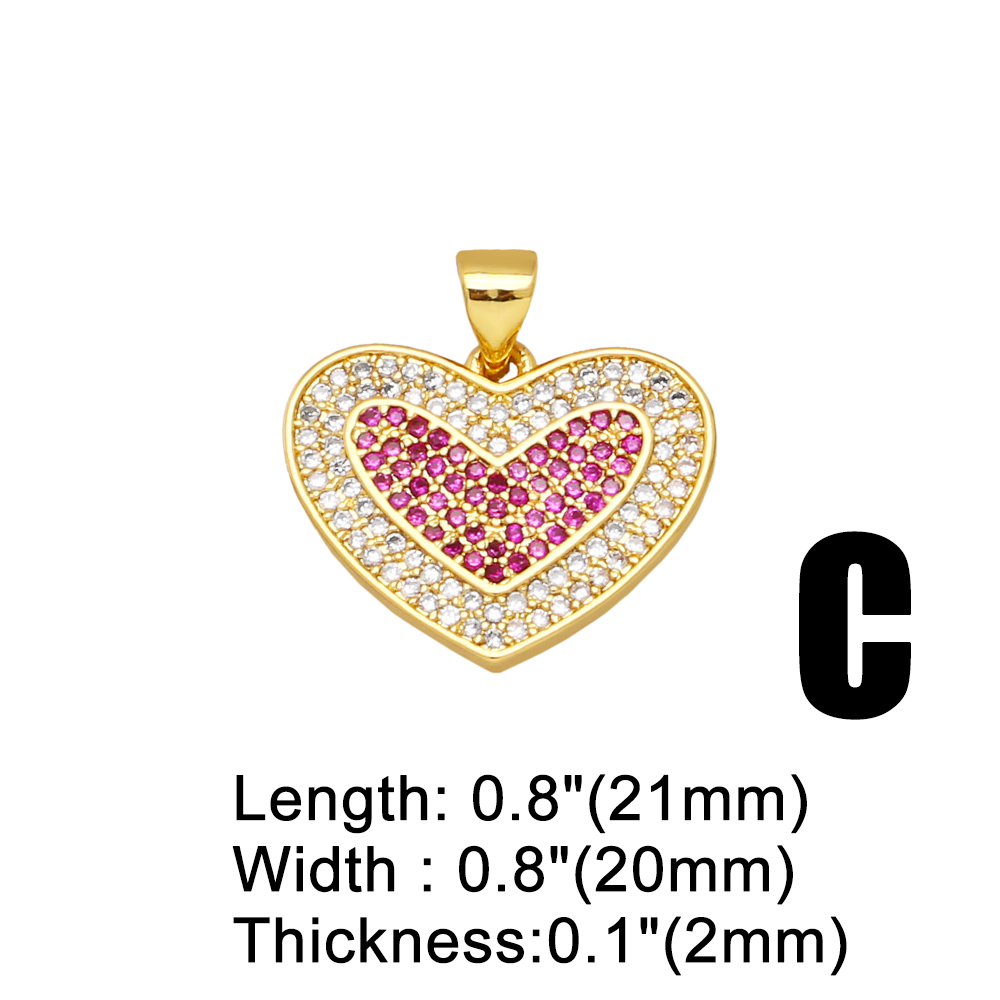 Simple Style Bear Heart Shape Copper Gold Plated Zircon Jewelry Accessories 1 Piece