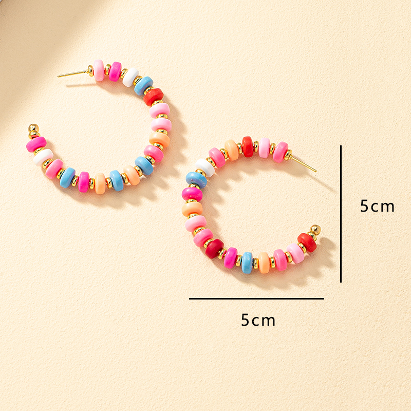 Fashion C Shape Alloy Beaded Plating Womenu0027S Ear Studs 1 Pair