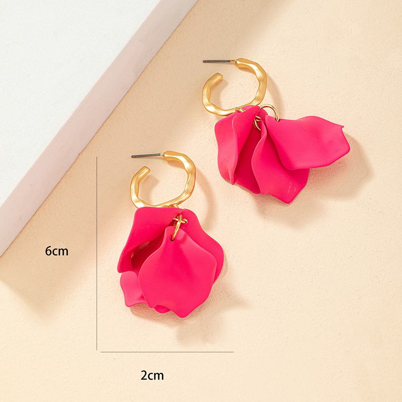 Fashion Flower Alloy Stoving Varnish Plating Womenu0027S Drop Earrings 1 Pair