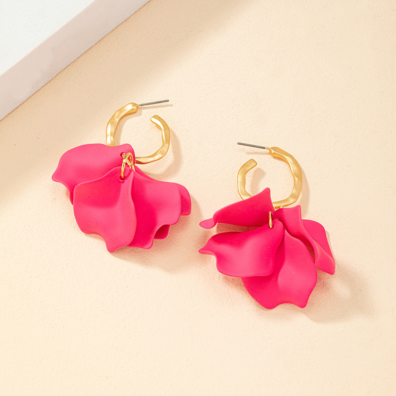 Fashion Flower Alloy Stoving Varnish Plating Womenu0027S Drop Earrings 1 Pair