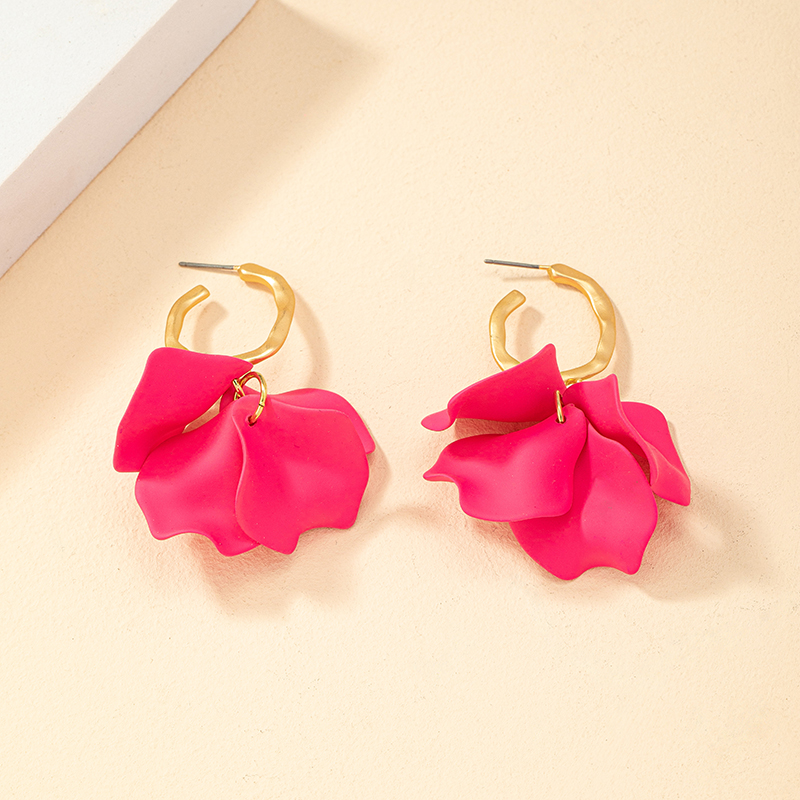 Fashion Flower Alloy Stoving Varnish Plating Womenu0027S Drop Earrings 1 Pair