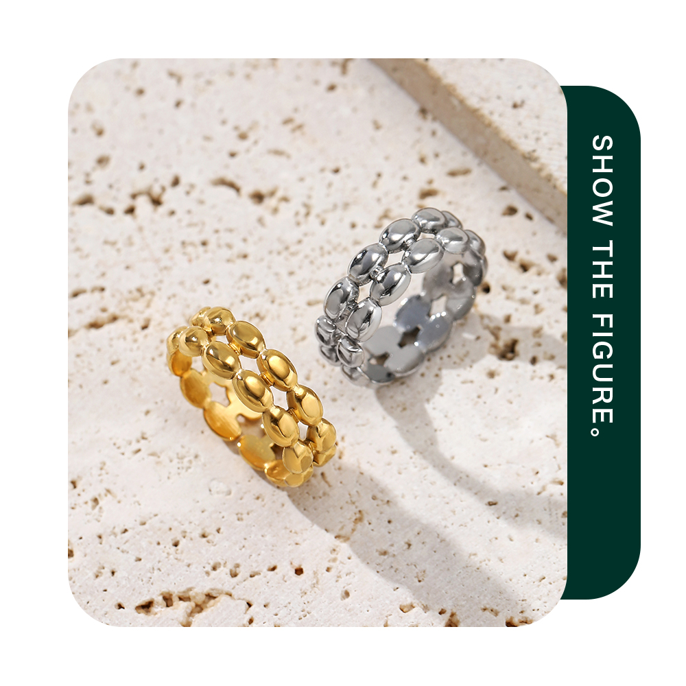 Retro Geometric Stainless Steel Plating Open Ring 1 Piece