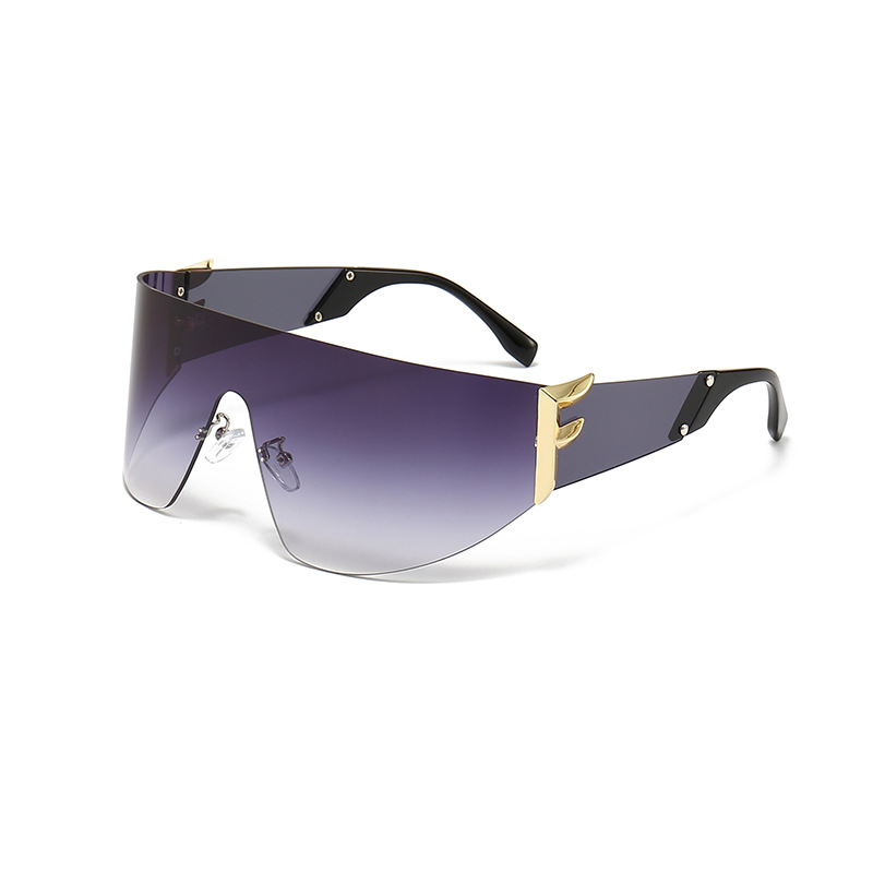 Fashion Gradient Color Pc Special-Shaped Mirror Patchwork Frameless Womenu0027s Sunglasses