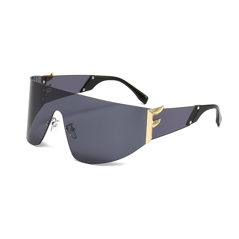 Fashion Gradient Color Pc Special-Shaped Mirror Patchwork Frameless Womenu0027s Sunglasses