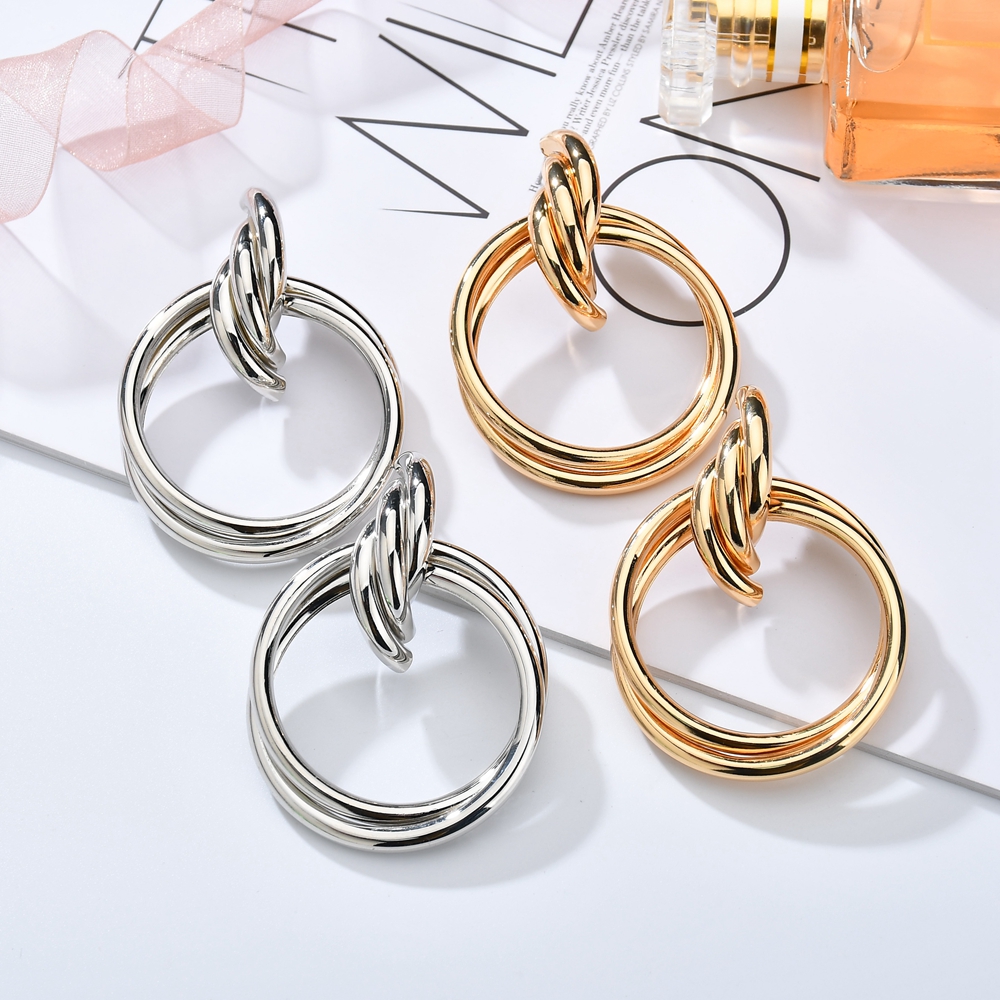 Fashion Circle Metal Womenu0027S Drop Earrings 1 Pair