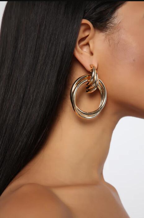 Fashion Circle Metal Womenu0027S Drop Earrings 1 Pair